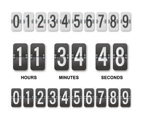 clock countdown display set numbers flip watch vector image