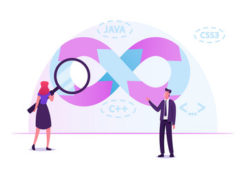 devops teamwork concept communication vector image