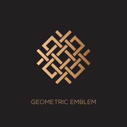 Geometric Gold Emblem Vector Image