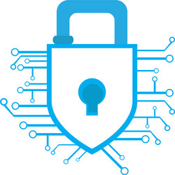 isolated lockpad on a network cyber security vector image