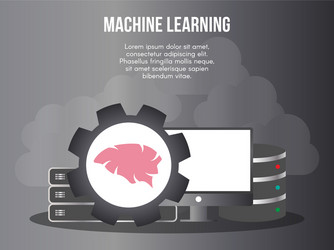 Machine learning concept design template vector