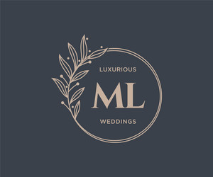 Ml initials letter wedding monogram logos Vector Image