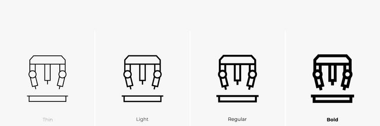 robot icon thin light regular and bold style vector image