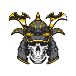 samurai skull with japanese warrior helmet Vector Image