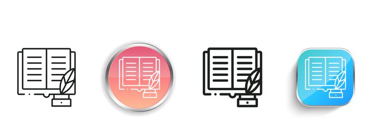 literature icon thin linear regular and button vector image