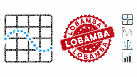 mosaic function chart icon with scratched lobamba vector image