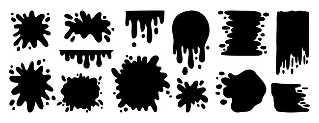 paint splatter and different blob splash shapes vector image