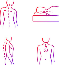 Postural dysfunction gradient linear icons set vector