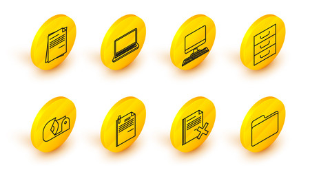 set line document folder delete file vector image