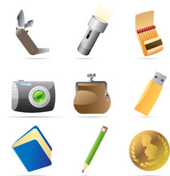 icons for personal belongings vector