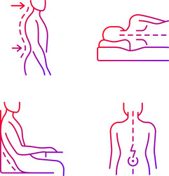 Postural dysfunction gradient linear icons set vector