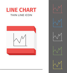 Simple line stroked chart or graph icon vector