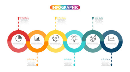 Infographic or timeline with five trees Royalty Free Vector