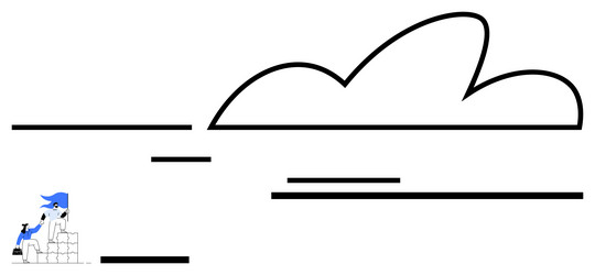 worker in helmet building structure with cloud vector image