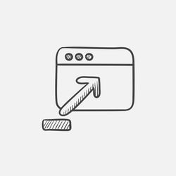 browser window with upload sign sketch icon vector image