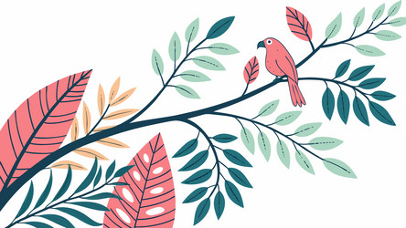 dynamic leafy corner design element generative ai vector image