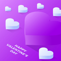 happy valentine day violet love heart icon vector