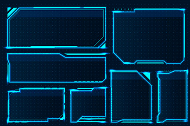 Set futuristic empty frames with hud elements Vector Image