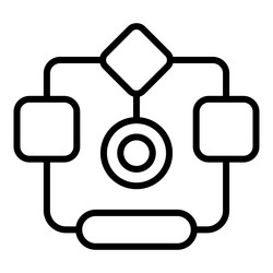 workflow system icon outline work project vector image