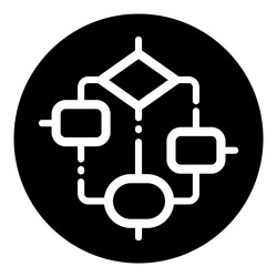 Algorithm tree glyph flat icon isolated on white vector