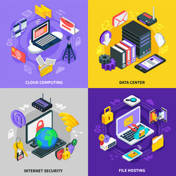 cloud services 2x2 design concept vector