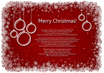 Red christmas background with snowflakes vector