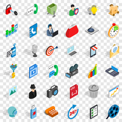 web file icons set isometric style vector image