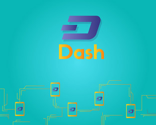 Dash blockchain work technology background vector