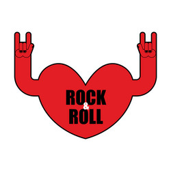 Heart rock logo rock and roll hand musical emblem Vector Image
