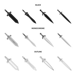 isolated object of game and armor symbol set vector image