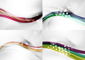 set abstract backgrounds curve wave lines vector image