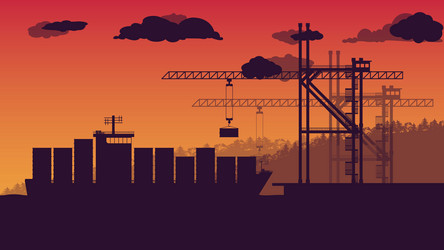 Flat cartoon side view of transport cargo sea Vector Image