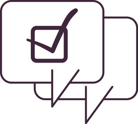 check mark in bubble line style icon design vector image