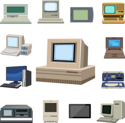 Computer technology evolution display vector