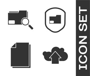 set cloud upload search concept with folder vector image