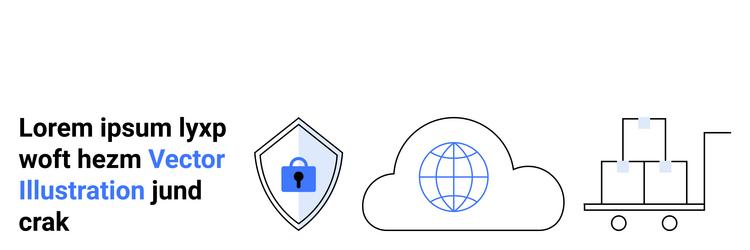 cloud data security with global access vector image