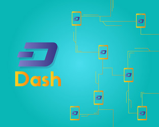 Dash blockchain work technology background vector