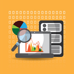 data analysis website finance statistics server vector image