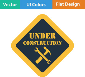 Flat design icon of under construction vector