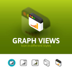 graph views icon in different style vector