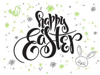 Hand lettering happy easter day phrases set Vector Image
