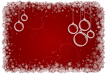 Red christmas background with snowflakes vector