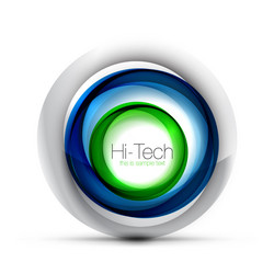 Digital techno sphere web banner button or icon vector