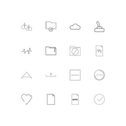 files and folders sign linear thin icons set vector