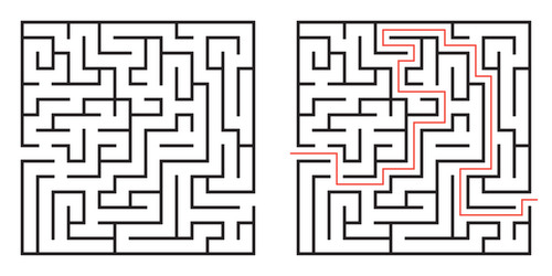 Labyrinth game maze or puzzle design find way vector