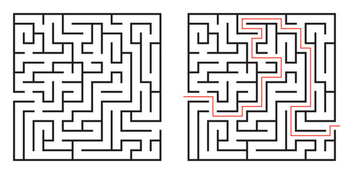 Labyrinth game maze or puzzle design find way vector