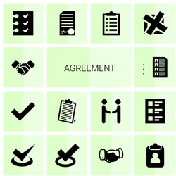 14 agreement icons vector