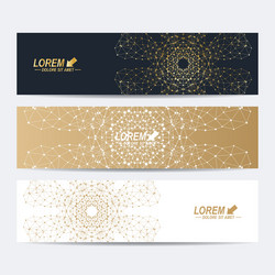 modern set of banners with golden mandala vector