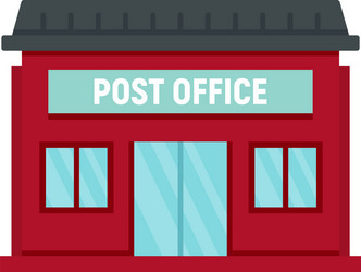 post office building icon flat style vector