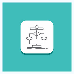 Round button for algorithm chart data diagram vector